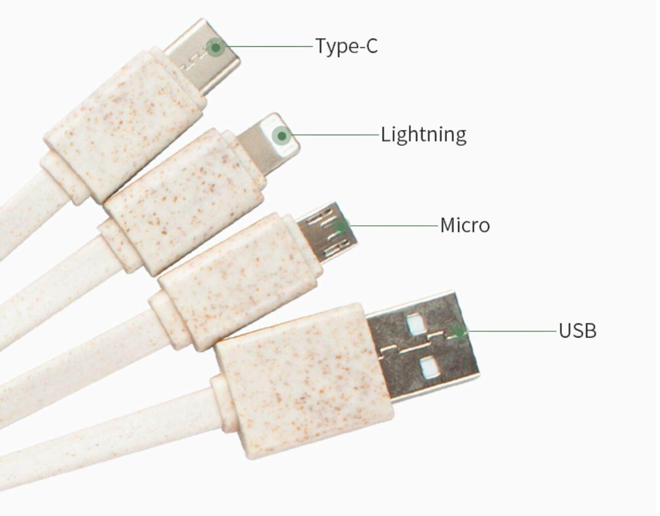 degradable material 3 in 1 usb charge cable